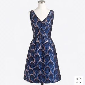J.Crew Peacock jacquard dress